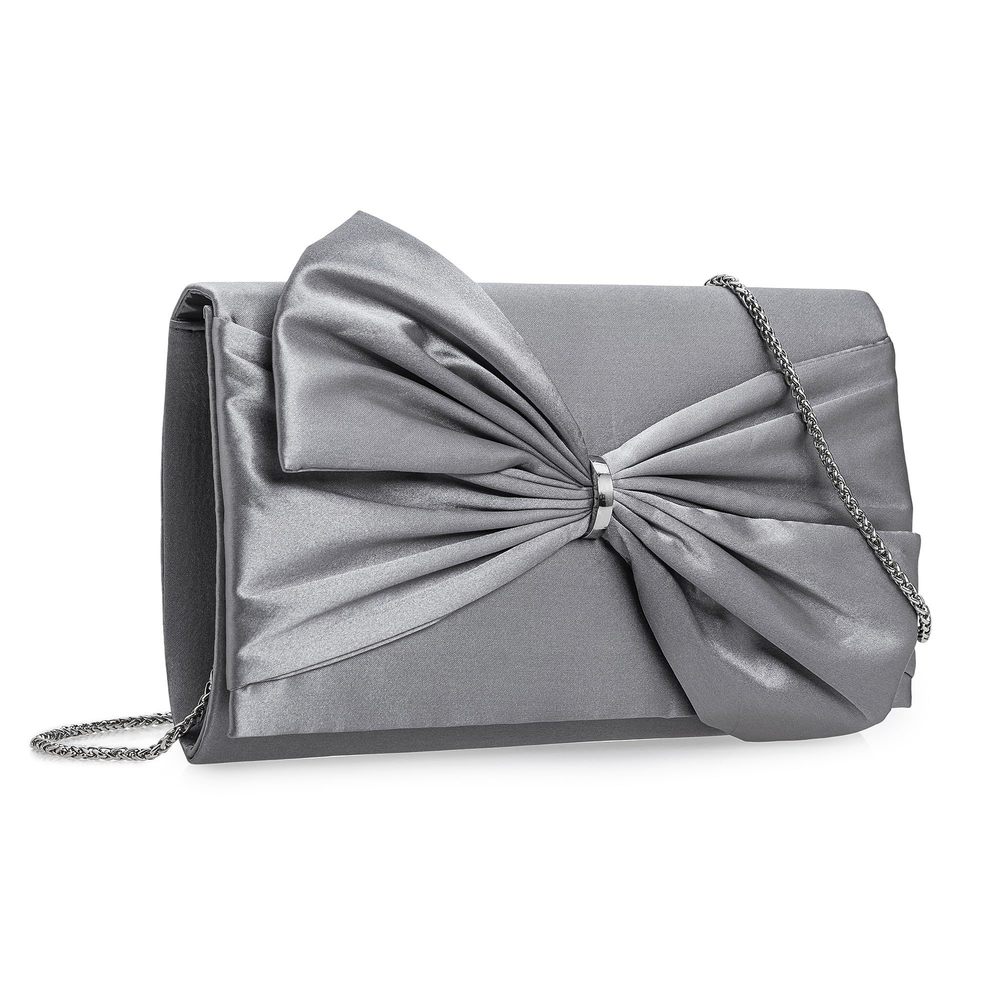 Satin Bow Clutch Evening Purse for Formal Events